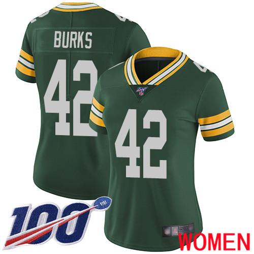 Green Bay Packers Limited Green Women #42 Burks Oren Home Jersey Nike NFL 100th Season Vapor Untouchable